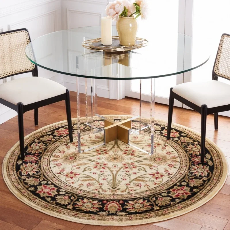Tapete Heredad Floral en Marfil con Negro