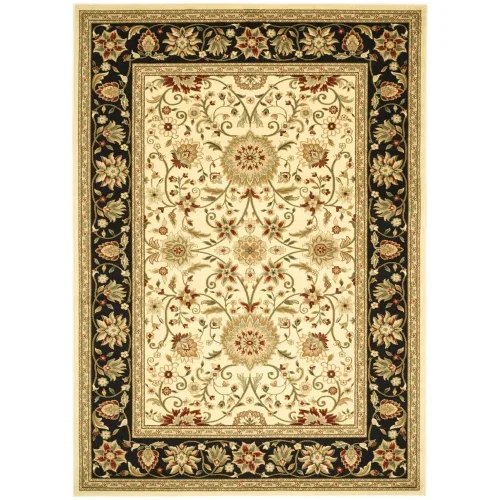 Tapete Heredad Floral en Marfil con Negro