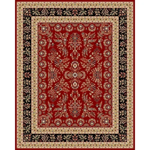 Tapete Heredad Floral en Rojo con Negro