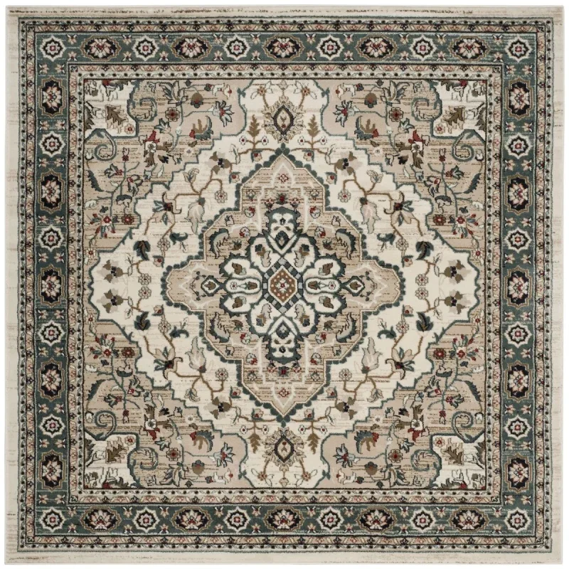 Tapete Heredad Medallón en Marfil con Beige