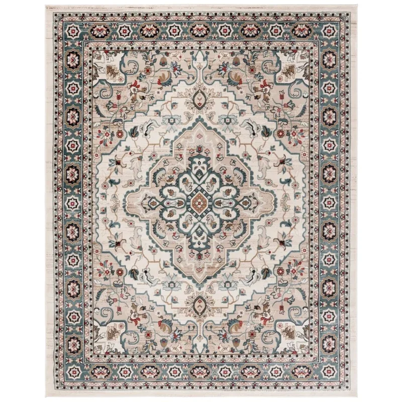 Tapete Heredad Medallón en Marfil con Beige