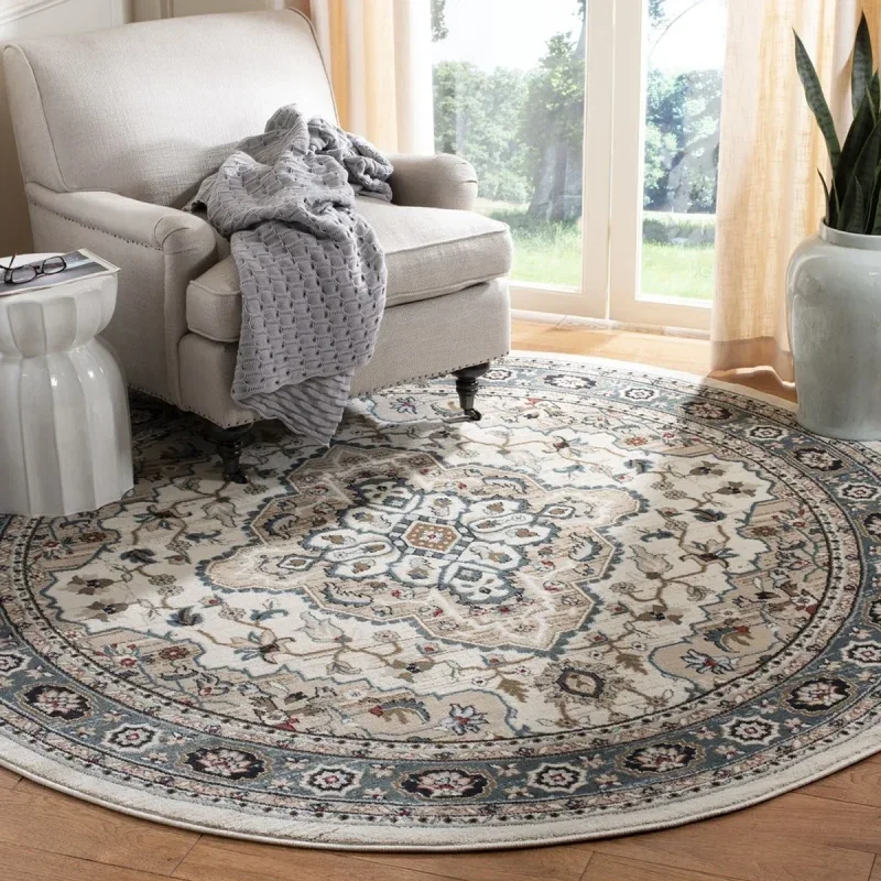 Tapete Heredad Medallón en Marfil con Beige