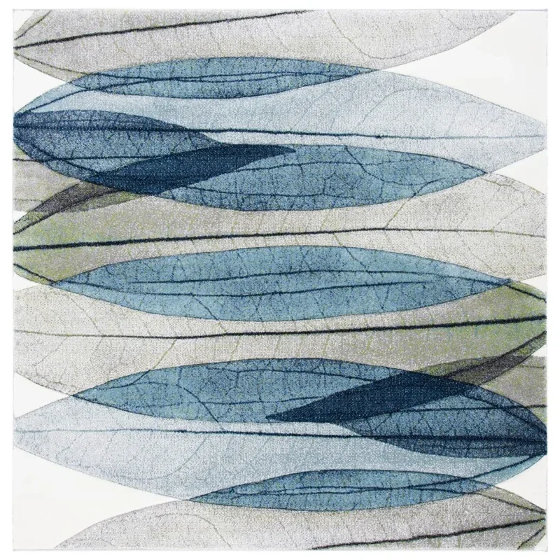 Tapete Hollywood Abstracto en Marfil con Azul
