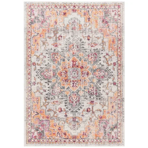 Tapete James Bohemio en Beige con Naranja