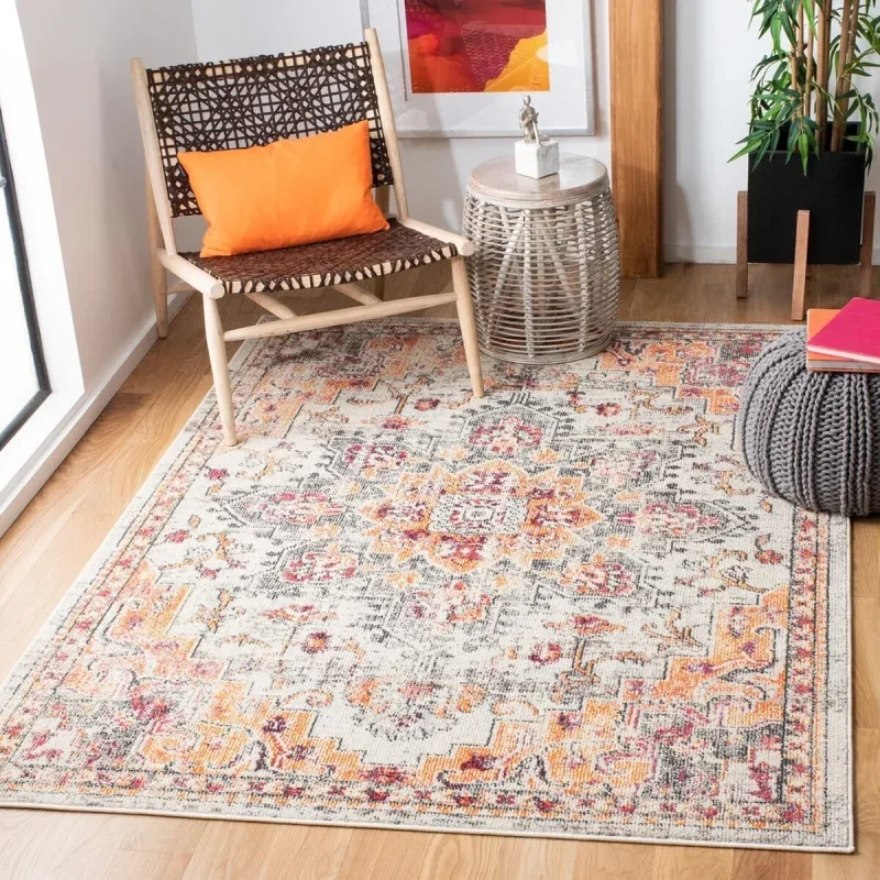 Tapete James Bohemio en Beige con Naranja