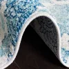 Tapete James de Medallón Damasco en Marfil con Azul