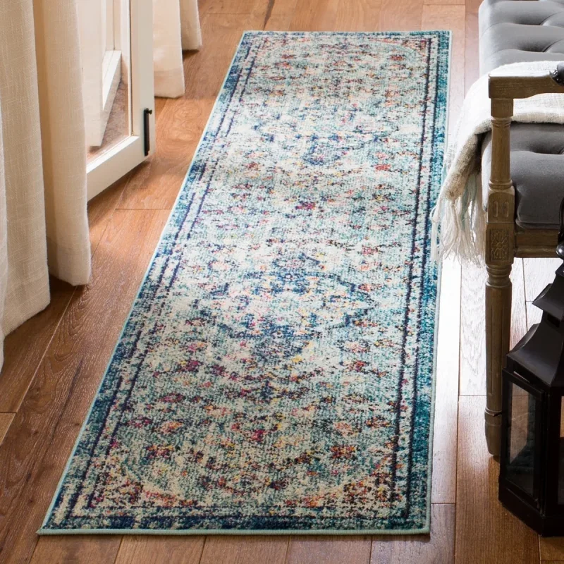 Tapete James de Ornamento Disperso en Azul