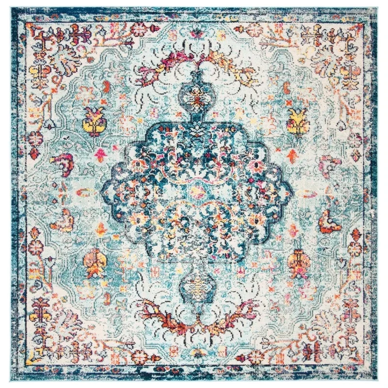 Tapete James de Ornamento Disperso en Azul