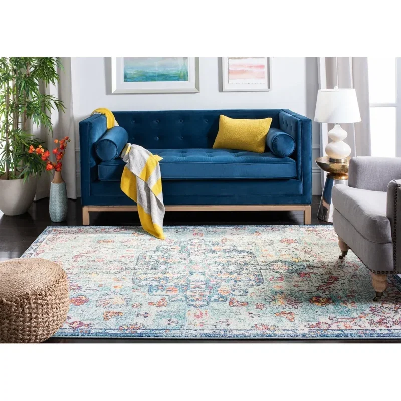 Tapete James de Ornamento Disperso en Azul