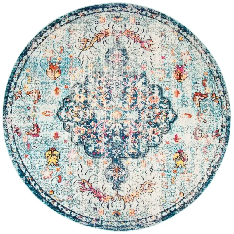 Tapete James de Ornamento Disperso en Azul