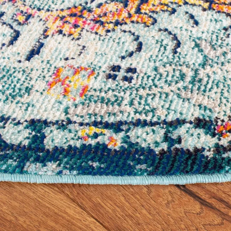 Tapete James de Ornamento Disperso en Azul