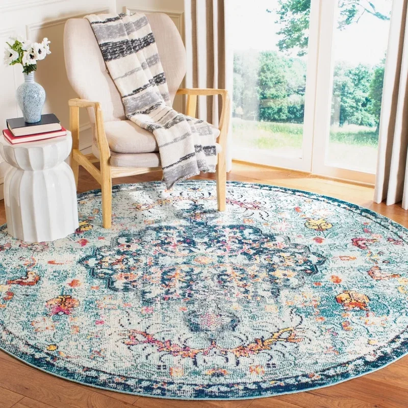 Tapete James de Ornamento Disperso en Azul