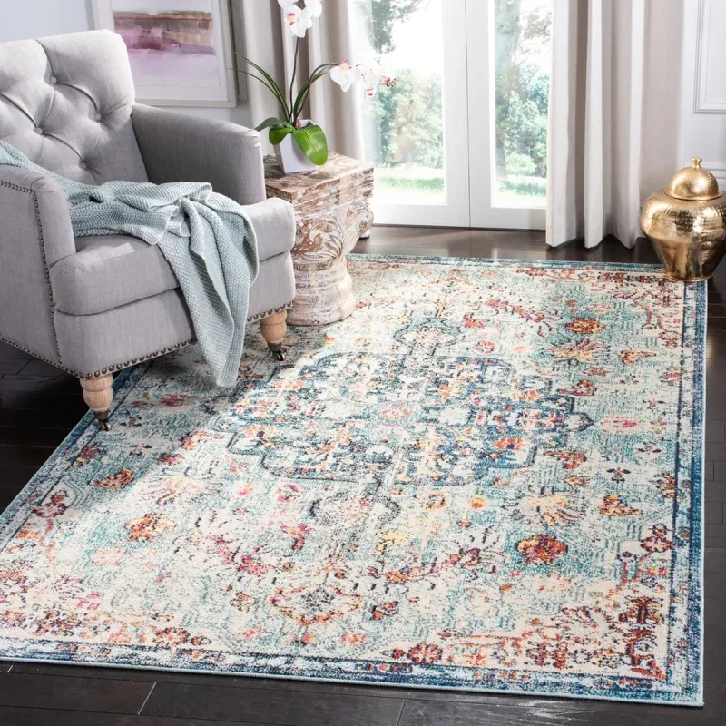 Tapete James de Ornamento Disperso en Azul