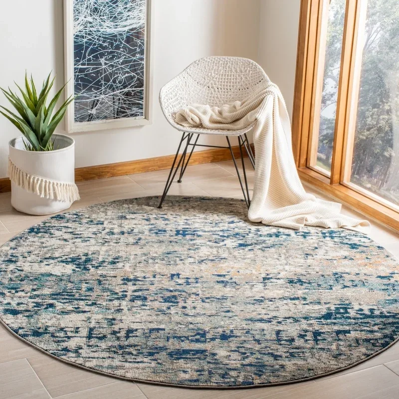 Tapete James de Textura Moteada en Gris con Azul