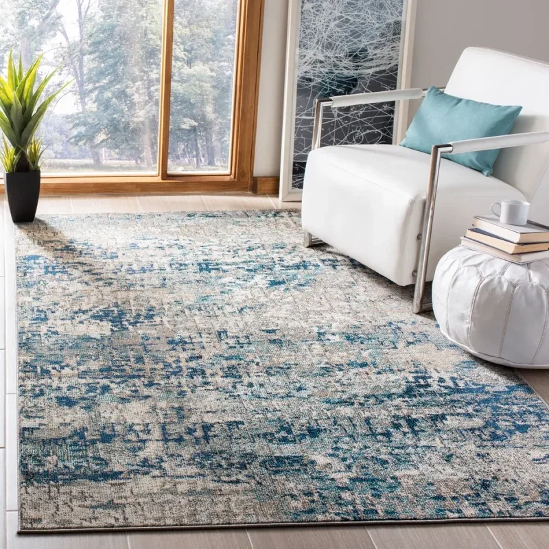 Tapete James de Textura Moteada en Gris con Azul