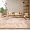 Tapete James Floral en Marfil con Naranja