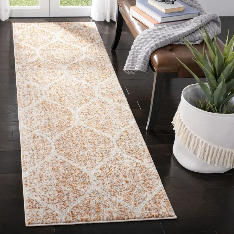 Tapete James Floral en Marfil con Naranja