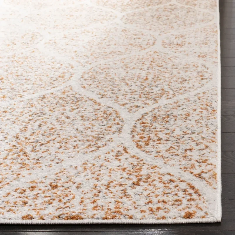 Tapete James Floral en Marfil con Naranja