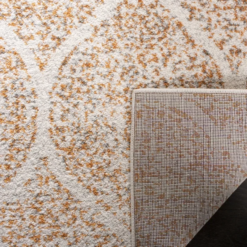 Tapete James Floral en Marfil con Naranja