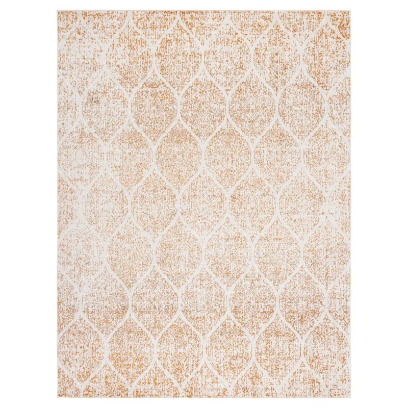 Tapete James Floral en Marfil con Naranja