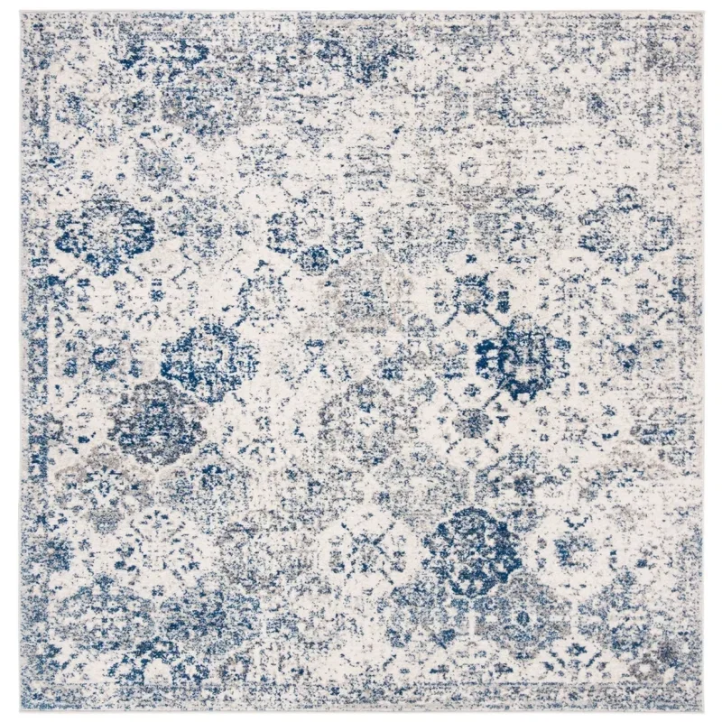 Tapete James Vintage en Blanco con Azul