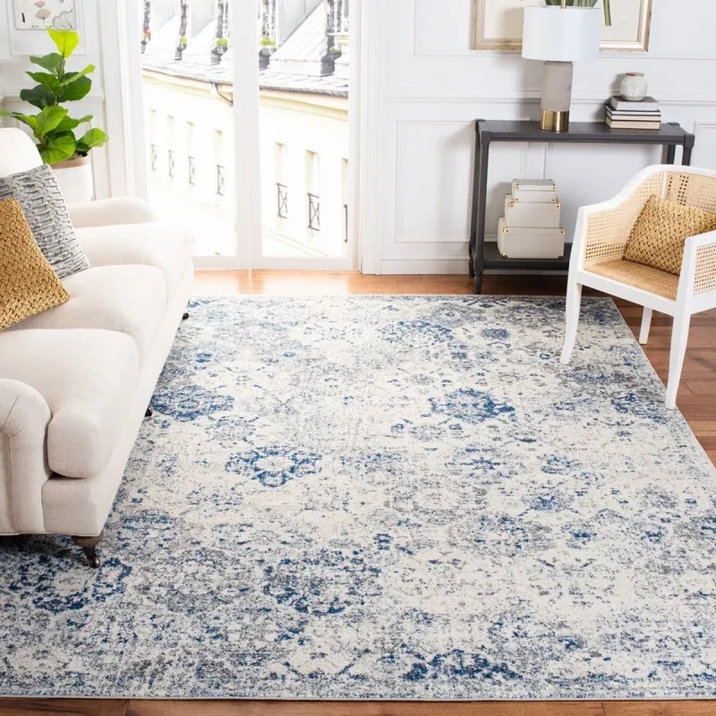 Tapete James Vintage en Blanco con Azul