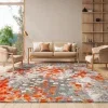 Tapete James Vintage Pátina en Gris con Naranja