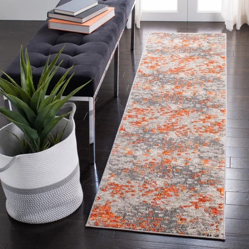 Tapete James Vintage Pátina en Gris con Naranja