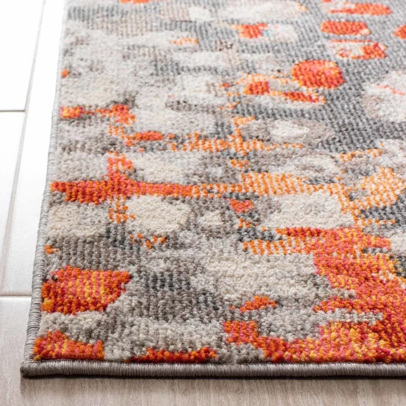 Tapete James Vintage Pátina en Gris con Naranja