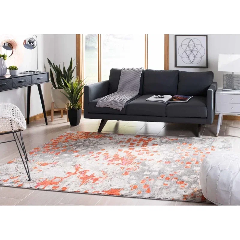 Tapete James Vintage Pátina en Gris con Naranja