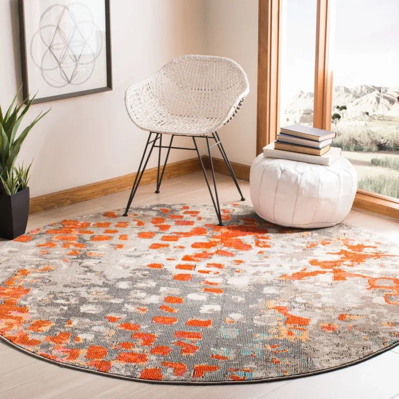 Tapete James Vintage Pátina en Gris con Naranja