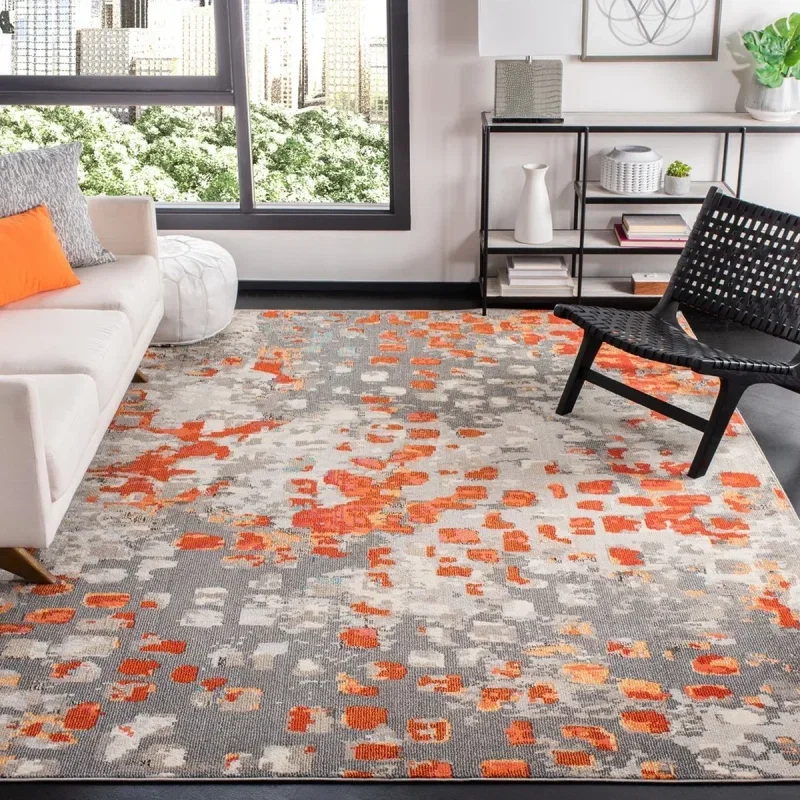 Tapete James Vintage Pátina en Gris con Naranja