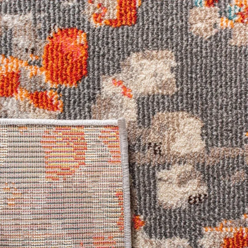 Tapete James Vintage Pátina en Gris con Naranja