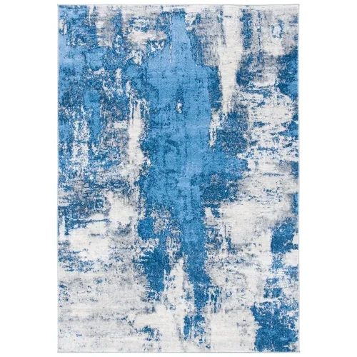 Tapete Jaspis Abstracto en Azul con Marfil