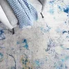 Tapete Jaspis Abstracto en Marfil con Azul, detalle 4