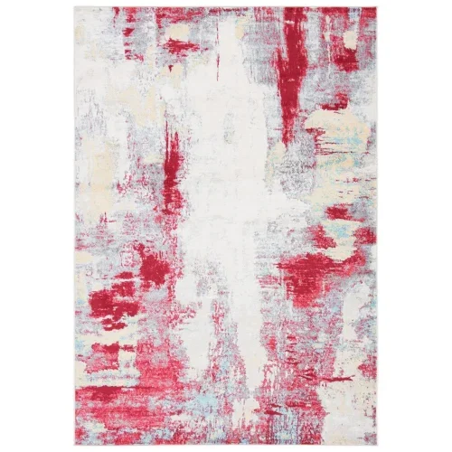 Tapete Jaspis Abstracto en Rojo con Marfil