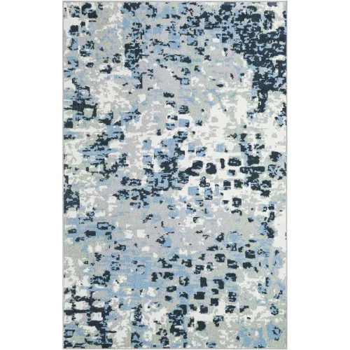 Tapete Lavable Camila Abstracto Azul