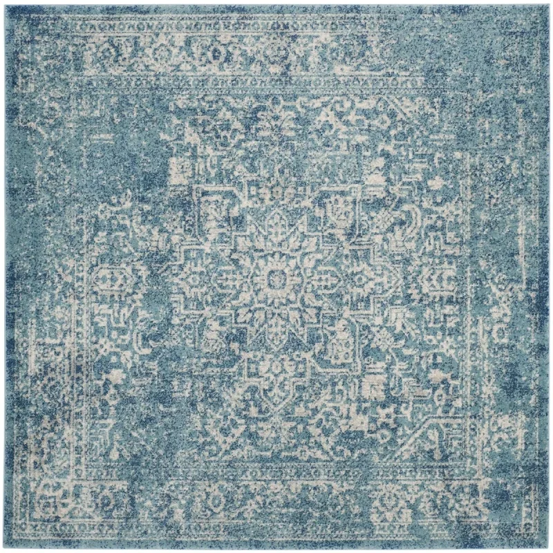 Tapete Memoria Vintage en Azul con Marfil