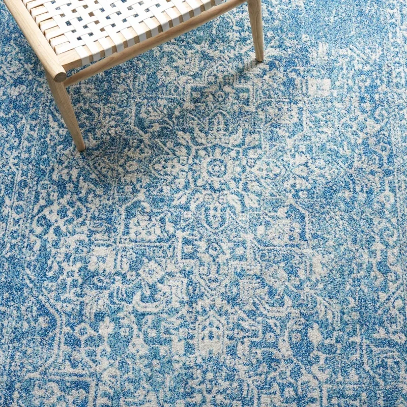 Tapete Memoria Vintage en Azul con Marfil