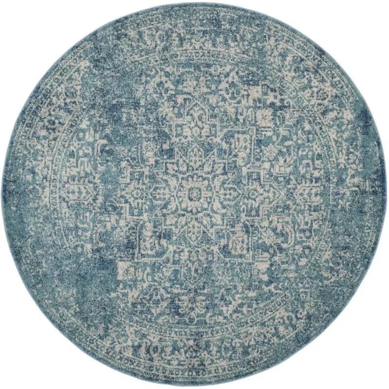 Tapete Memoria Vintage en Azul con Marfil