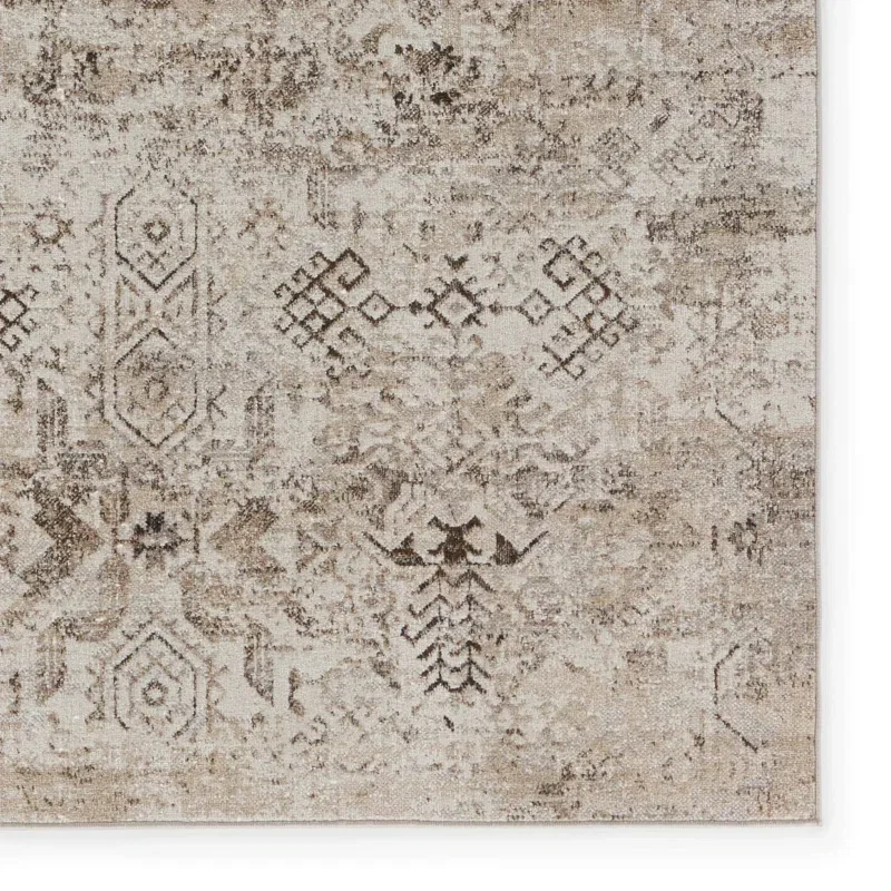 Tapete Nadia Tribal en Beige y Crema