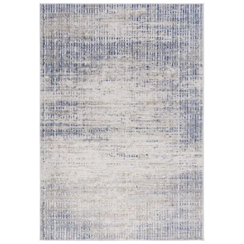Tapete Palmar Abstracto en Beige con Azul