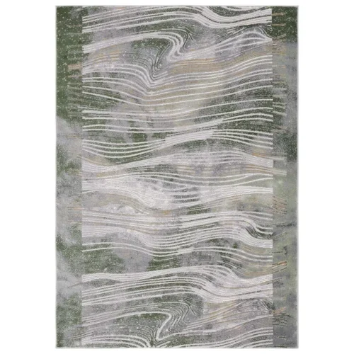 Tapete Palmar Abstracto en Beige con Verde