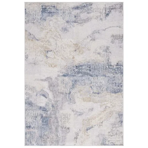 Tapete Palmar de Líneas Texturadas en Beige con Azul Claro