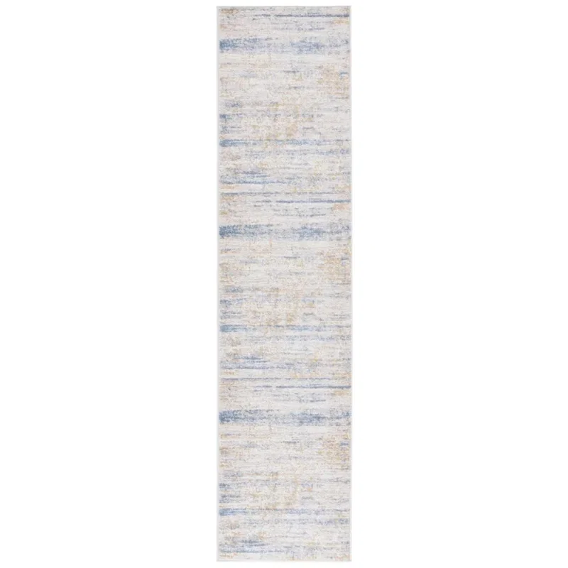Tapete Palmar de Rayas Horizontales en Beige con Azul Claro