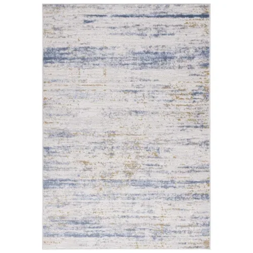 Tapete Palmar de Rayas Horizontales en Beige con Azul Claro