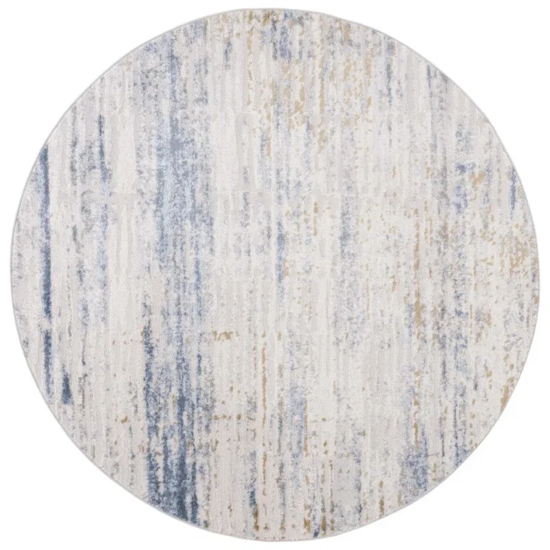 Tapete Palmar de Rayas Horizontales en Beige con Azul Claro