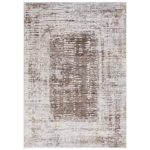 Tapete Palmar de Rayas Texturadas en Beige con Café
