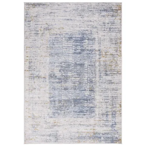 Tapete Palmar de Textura Desgastada en Beige con Azul Claro