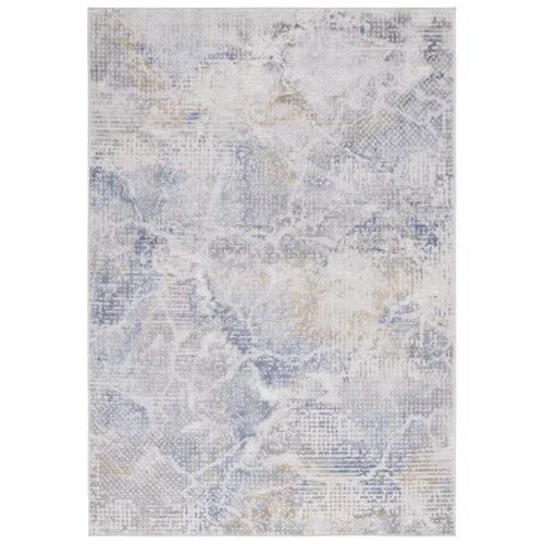 Tapete Palmar de Textura Entrelazada en Beige con Azul Claro
